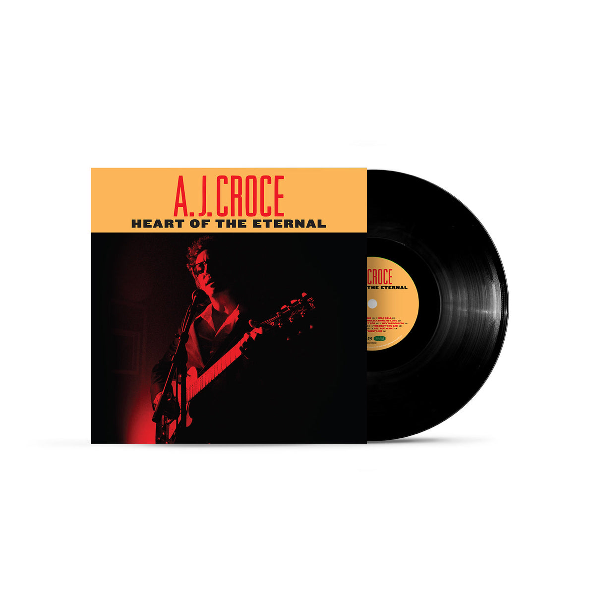 A.J. Croce album “Heart of the Eternal” vinyl record with cover art.