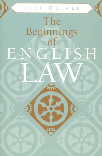 Book cover: “The Beginnings of English Law” with ornate teal design.