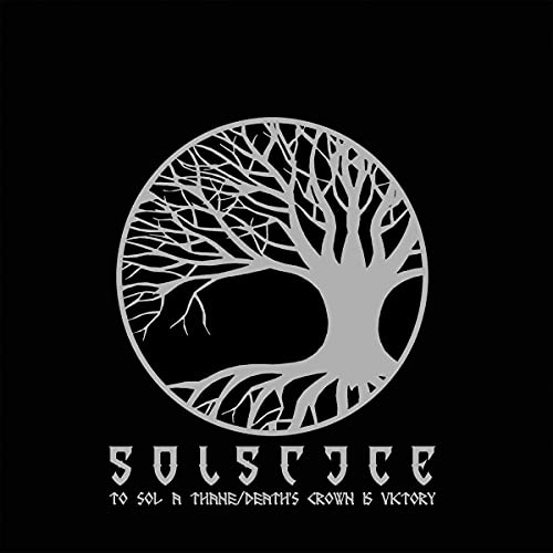 CD cover: grayscale tree of life image with band name "Solstice".