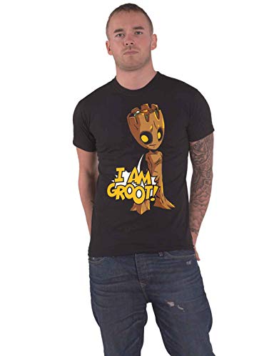 Guardians of The Galaxy Vol 2 T Shirt Groot Pop Logo Official Mens Black XL