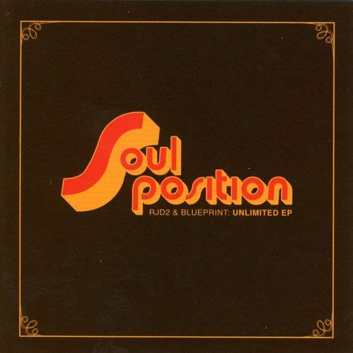 CD cover for Soul Position’s “Unlimited E.P” with orange logo on brown.