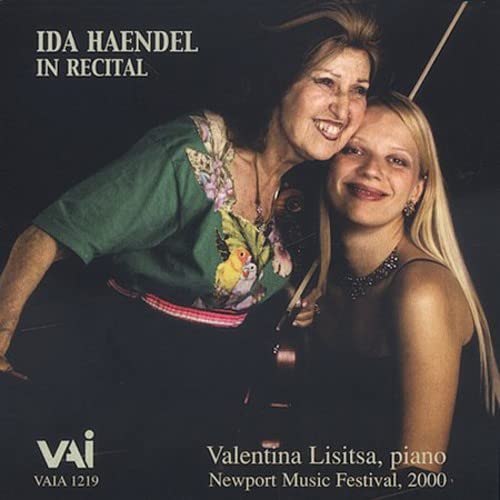Ida Haendel and Valentina Lisitsa smiling, CD cover for a live recital.