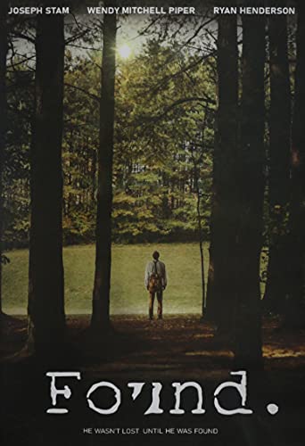 DVD cover for "Found" featuring a man in a forest, dark tones.