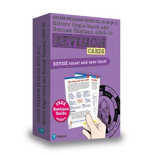 Pearson REVISE Edexcel GCSE (9-1) History Anglo-Saxon & Norman England Revision Cards: for home learning, 2022 and 2023 assessments and exams (Revise Edexcel GCSE History 16)