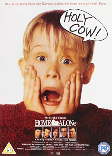 Movie poster for "Home Alone" featuring a surprised young boy.