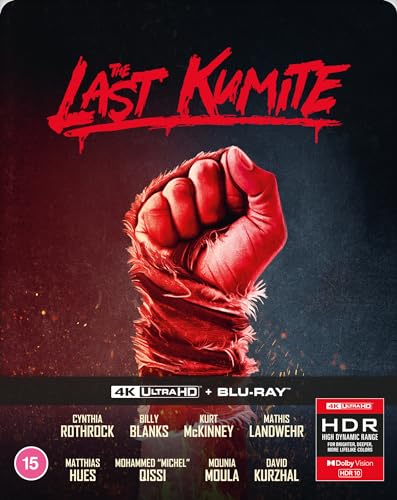 “The Last Kumite” Blu-ray cover: a bloodied fist against a dark background.