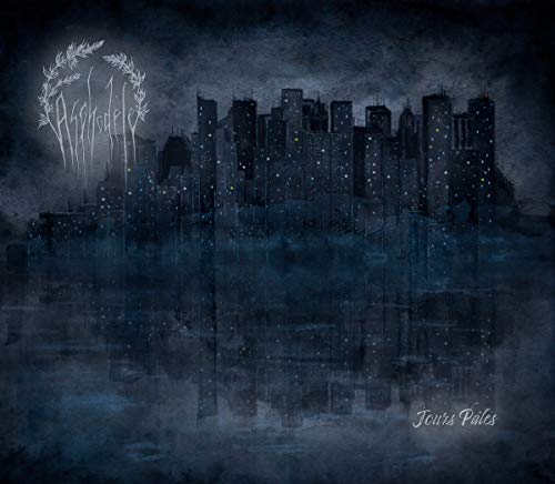 Dark blue album art featuring a silhouetted city skyline reflecting in still water.