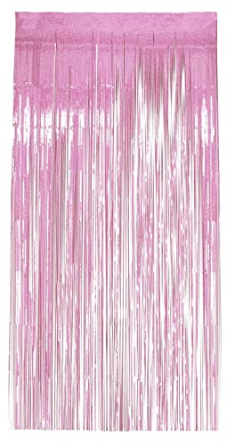 Smiffys 99652, Pink Holographic Foil Curtain Backdrop, Unisex Adult, One Size