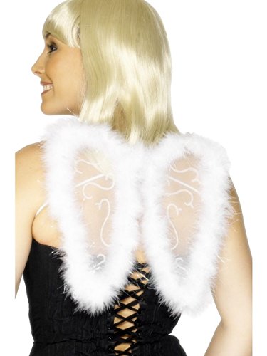 Smiffys 25 x 20 cm Mini Glitter Wings Marabou - White