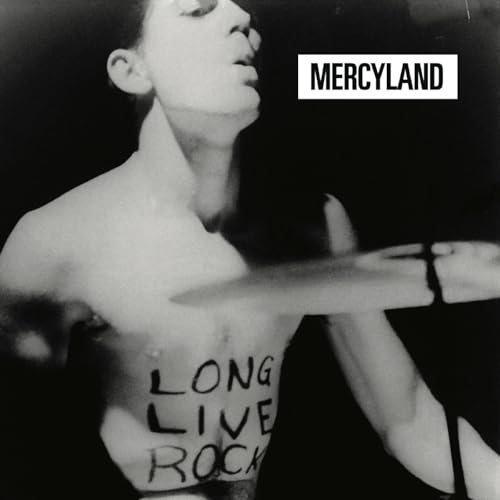 Black and white album cover featuring a shirtless man with writing on his chest.