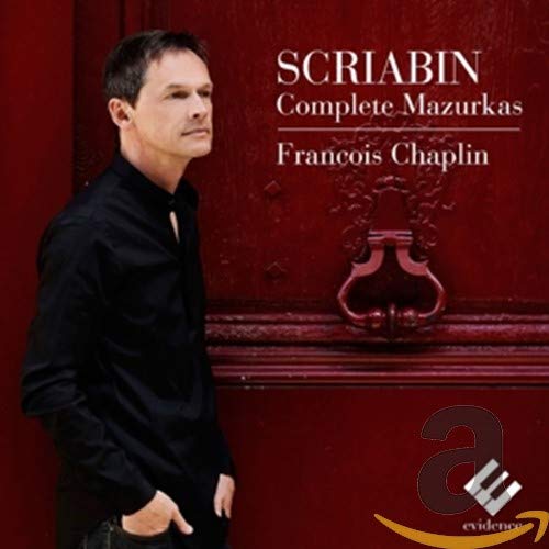 CD cover featuring pianist Francois Chaplin and red ornate doorway.