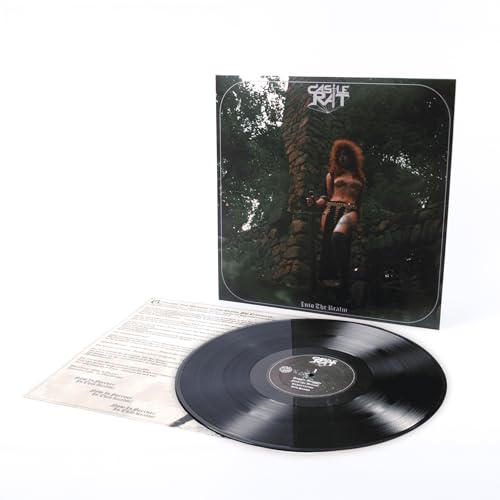 Black vinyl record and album cover featuring a woman in a tower.