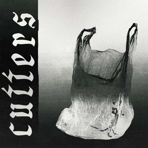 Black and white album cover with band name and plastic bag image.