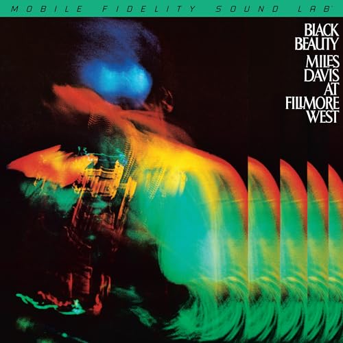 Album cover for Miles Davis’s “Black Beauty” featuring abstract, colorful imagery.