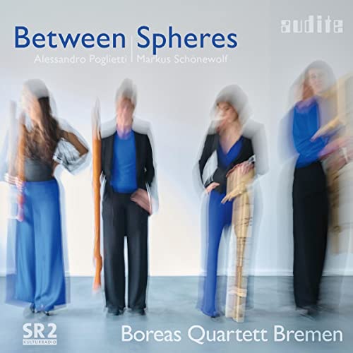 CD cover featuring four blurred figures with string instruments.