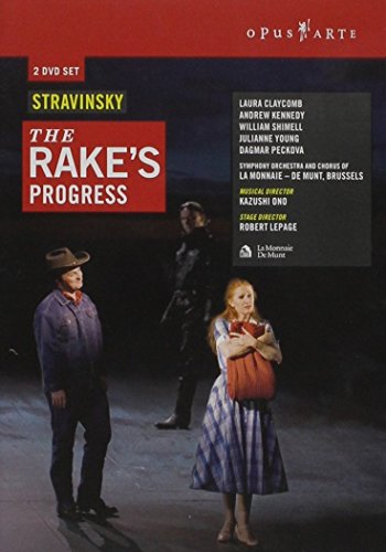 DVD cover for Stravinsky’s “The Rake’s Progress” opera with cast images.