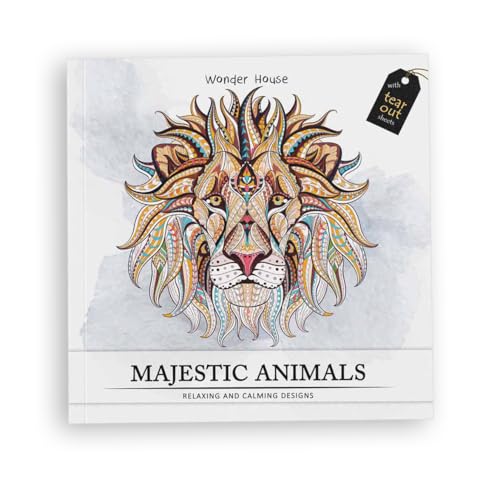 Majestic Animals : Colouring books for Adults with tear out sheets