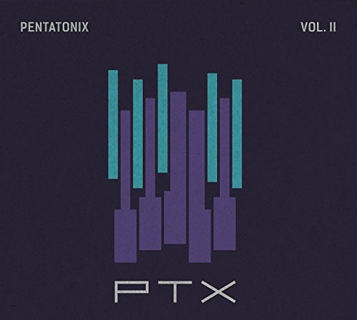 Pentatonix “PTX Vol. 2” CD cover: abstract vertical bars in teal and purple.