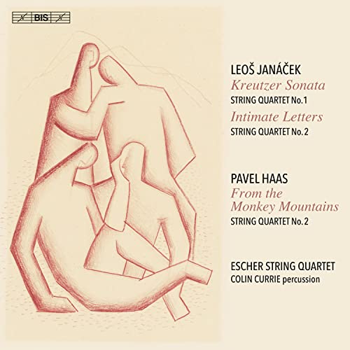 CD cover with sketch of hands and text listing composers and performers.