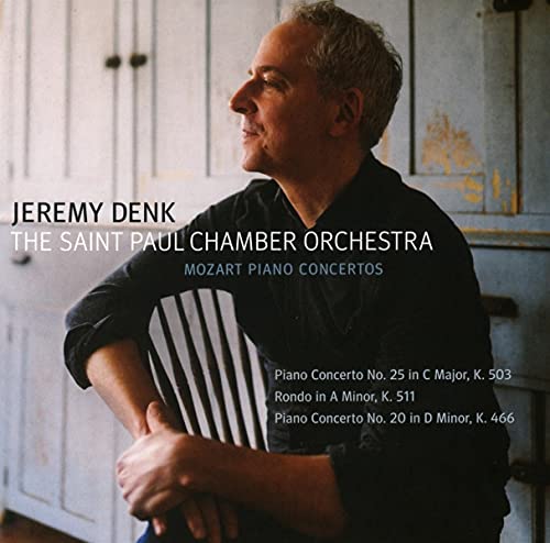 CD cover featuring pianist Jeremy Denk and concertos details.