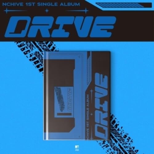 Nchive “Drive” CD album cover with blue and brown geometric design.