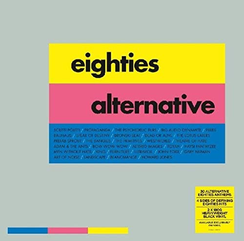 Eighties Alternative vinyl record cover with bold color blocks and tracklist text.