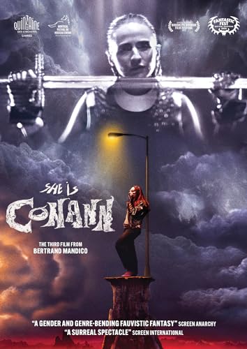 DVD cover for "She Is Conann" featuring a woman with a sword and stormy sky.