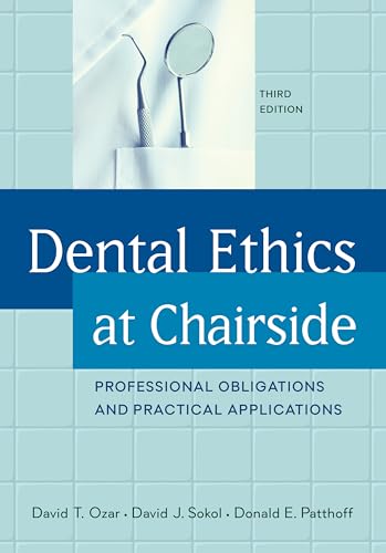 Book cover: “Dental Ethics at Chairside,” third edition, with dental tools.