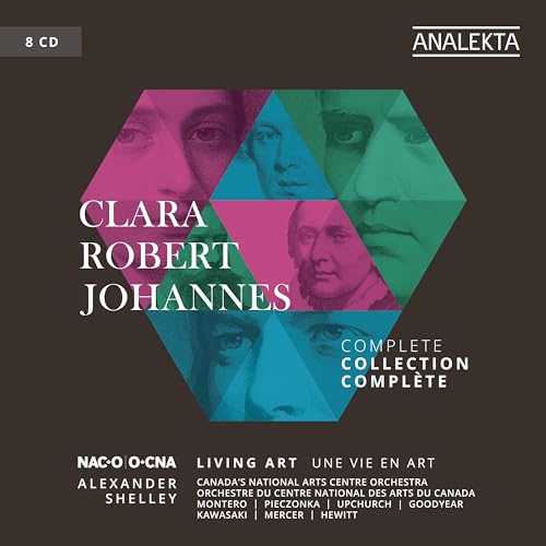 CD cover for “Clara / Robert / Johannes: Living Art” with portrait collage.