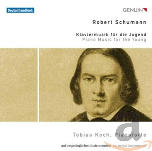 CD cover featuring a portrait of composer Robert Schumann and pianist Tobias Koch.
