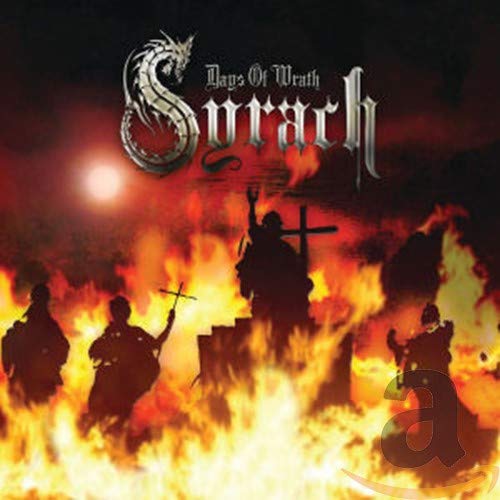 CD cover for Syrach’s “Days Of Wrath” featuring a dragon and fiery landscape.
