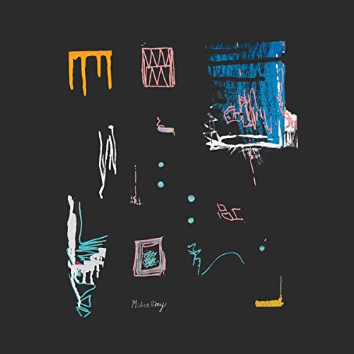 Dark album cover with abstract, colorful sketches and the title "Miscellany".