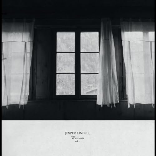 Black and white album cover featuring a window with curtains.
