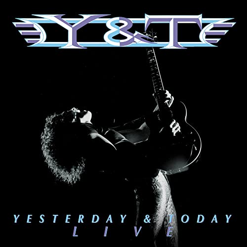 Y&T album cover: black and white image of a musician with a guitar.