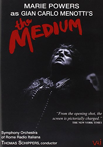 DVD cover for Menotti’s “The Medium” opera, featuring Marie Powers.