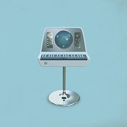 CD cover: white robotic keyboard with a swirling blue center.