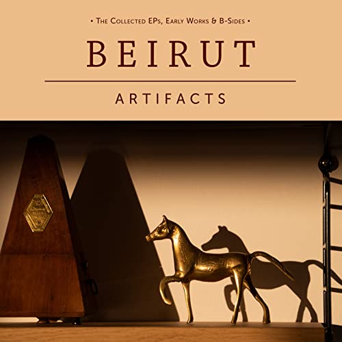 CD cover for Beirut’s “Artifacts” featuring a golden horse figurine.