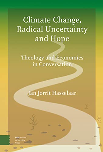 Book cover with green gradient, winding path, and title "Climate Change.