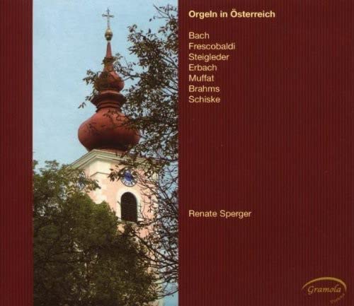 CD cover featuring a church steeple and composer names, Renate Sperger.