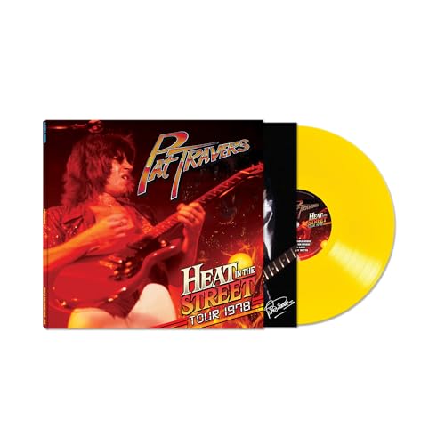 Pat Travers album cover and yellow vinyl record, 1978 tour.