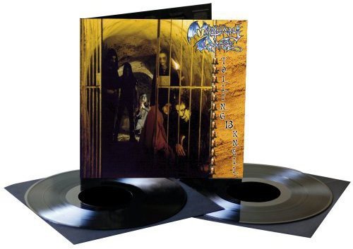 Vinyl record album cover with dark figures and gothic lettering.