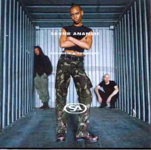 Skunk Anansie album cover: woman in camo pants, arms crossed.