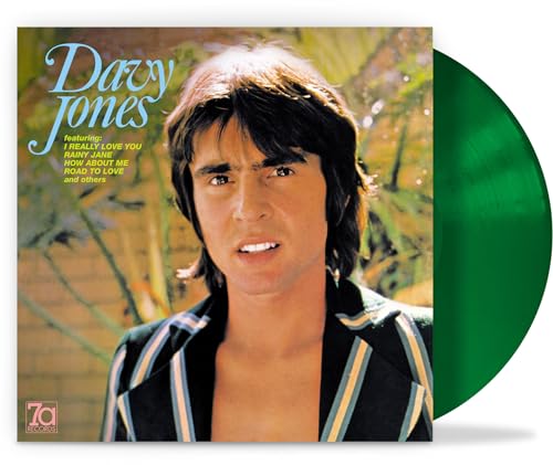 Davy Jones album cover with portrait and green vinyl record side.