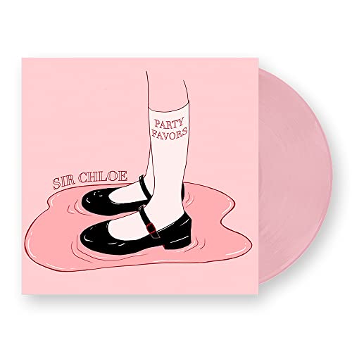 Pink vinyl record with illustration of legs in water, "Party Favors" text.