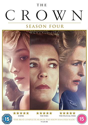 DVD cover for "The Crown" Season Four featuring portraits of three women.