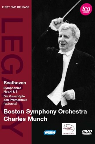 DVD cover for Beethoven symphonies 4 & 5, featuring conductor Charles Munch.