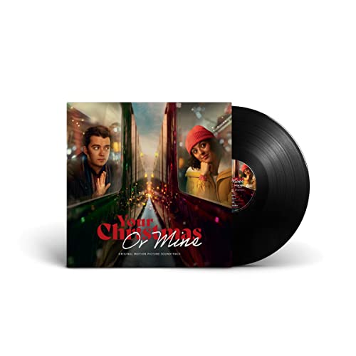Your Christmas or Mine" vinyl record with cover art featuring two people.