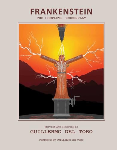 “Frankenstein” screenplay cover: a skeletal figure under electrical storm.