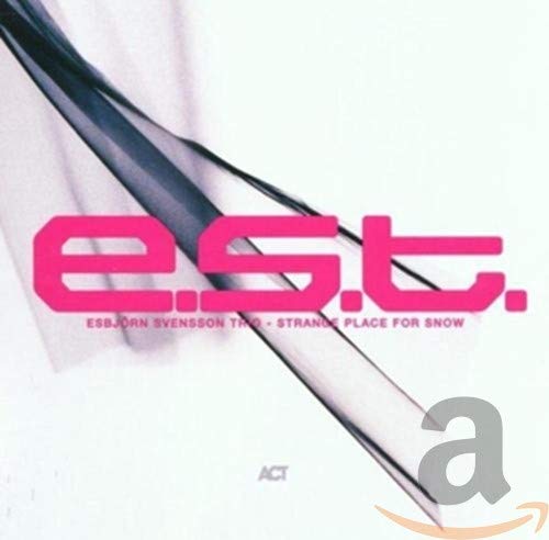 CD cover for Esbjorn Svensson Trio’s “Strange Place for Snow”, pink text.
