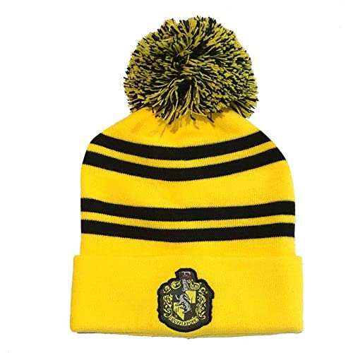 Harry Potter - House Hufflepuff (Unisex Yellow/Black Beanie Pom) One Size